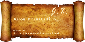 Juhos Krisztián névjegykártya