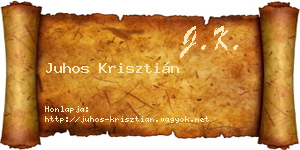 Juhos Krisztián névjegykártya